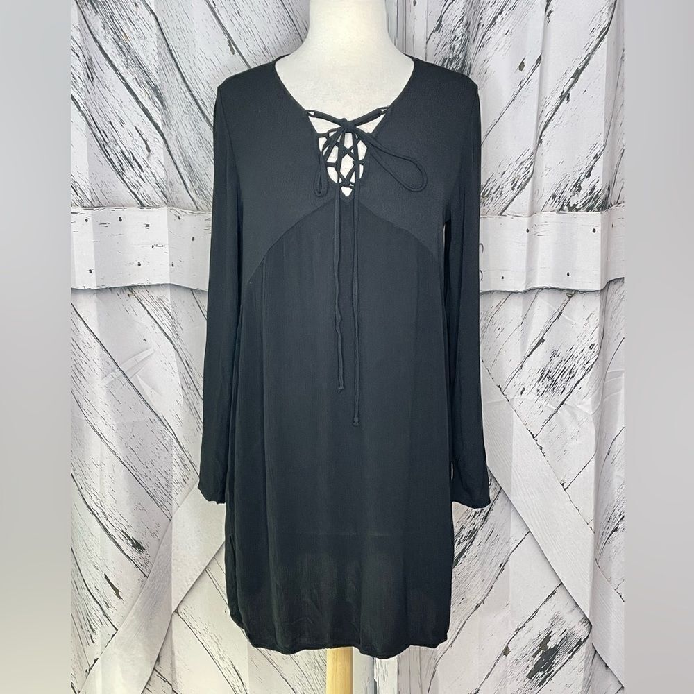 Black Peasant Dress Made in Italy M